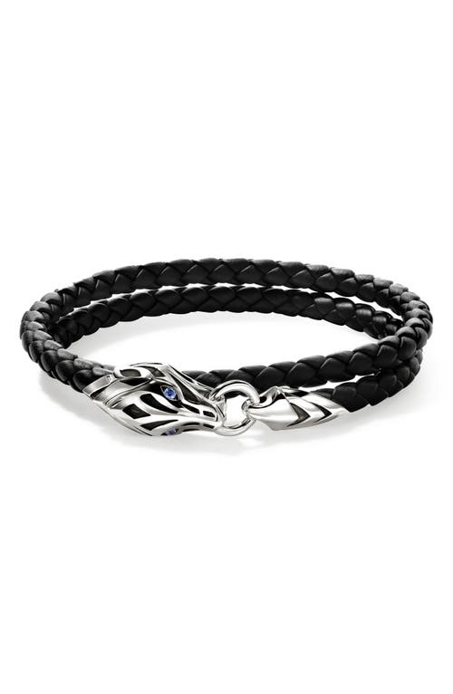 Shop John Hardy Naga Wrap, Leather, Sterling Silver, Blue Sapphire, 5mm