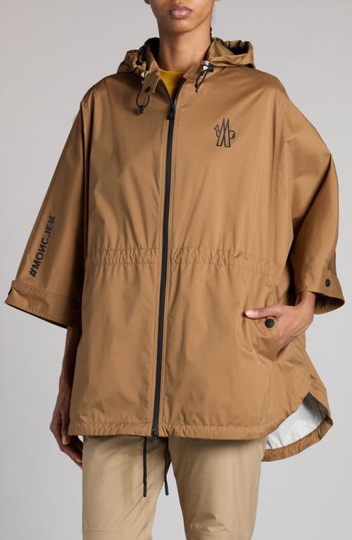 Shop Moncler Grenoble Vorassay Hooded Nylon Jacket In Camel