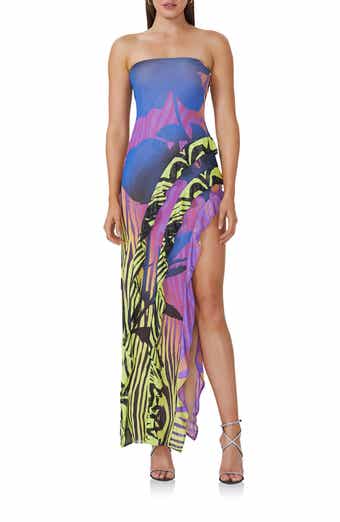 | AFRM Nordstrom Rosette Fiorella Body-Con Mesh Dress Embellished