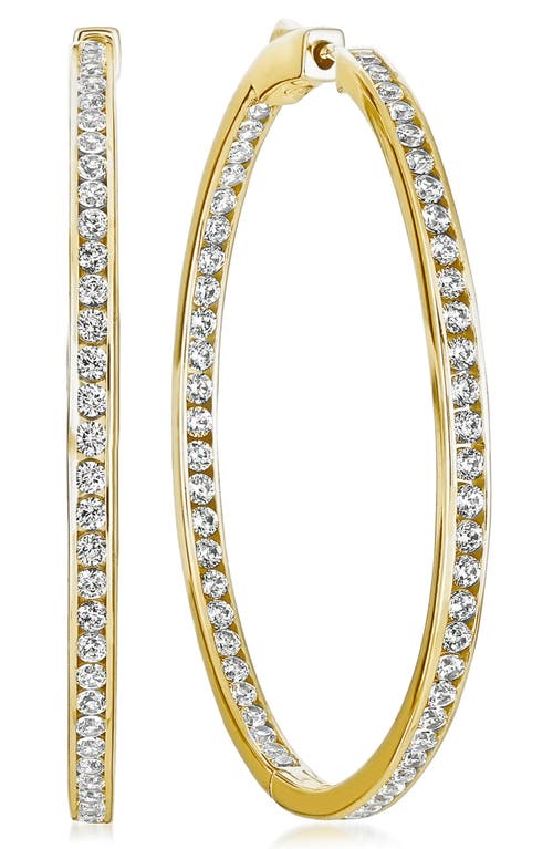 Inside Out Cubic Zirconia Hoop Earrings in Gold