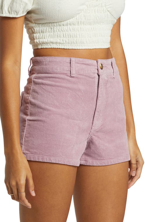 Billabong Free Fall Stretch Cotton Corduroy Shorts In Lilac Fog