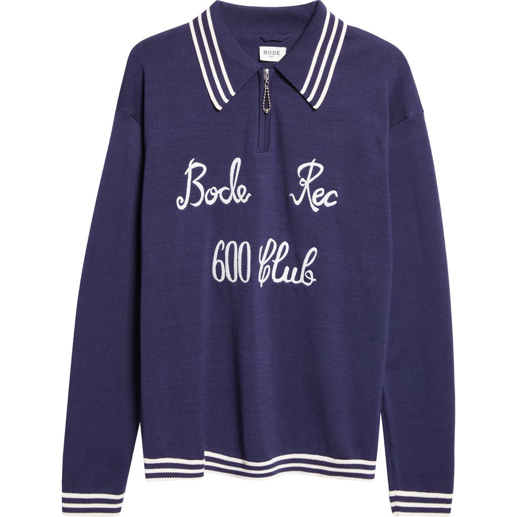Bode Club Polo Shirt In Navy