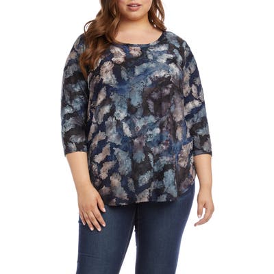 Plus Size Karen Kane Shirttail Top, Blue