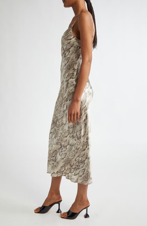 L AGENCE L'AGENCE SERIDIE SNAKESKIN PRINT SILK SLIPDRESS 