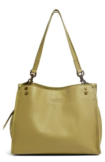 American Leather Co. Lenox Leather Satchel In Green