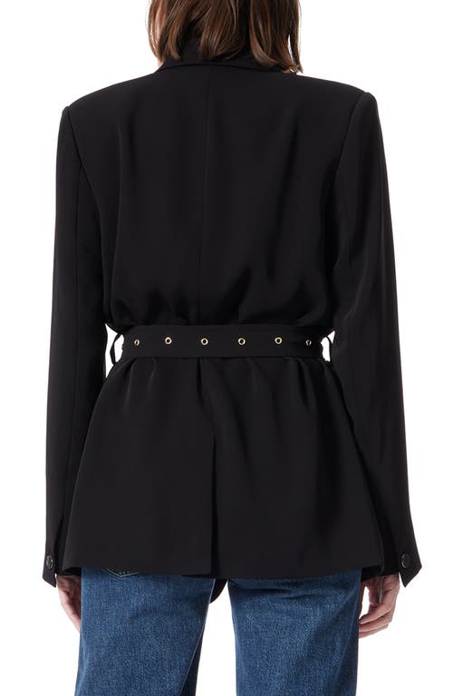 Shop Dee Ocleppo Do By  Belted Double Breasted Blazer In Black