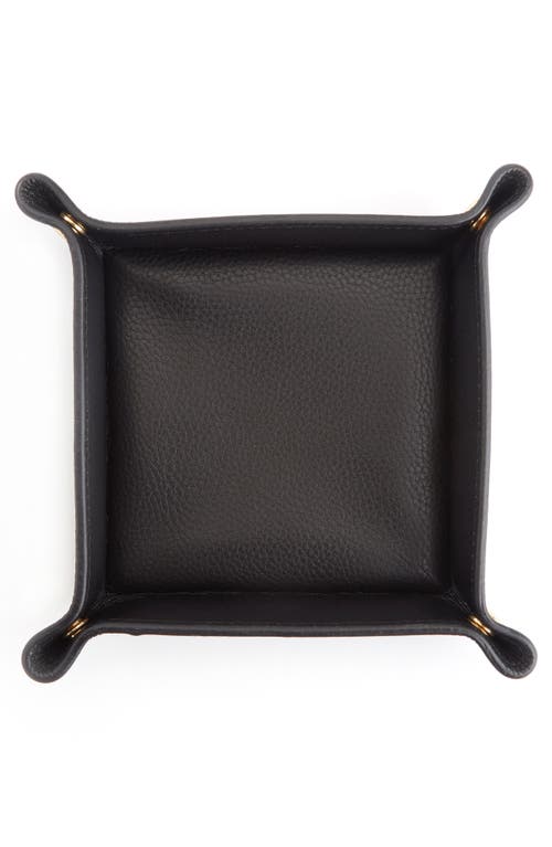 Shop Royce New York Personalized Catchall Leather Valet Tray In Black - Gold Foil