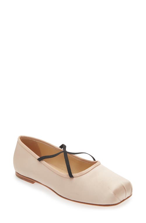 Shop Sandy Liang Crisscross Strap Ballet Flat In Ballet Satin