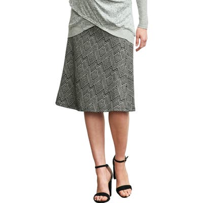 Maternal America Print A-Line Maternity Skirt, Ivory