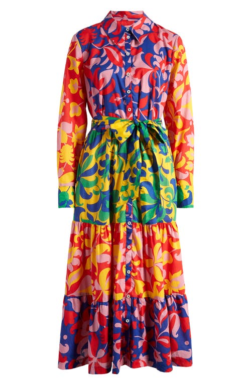 Paisley Tiered Shirtdress in Abstract Tulip Hotch