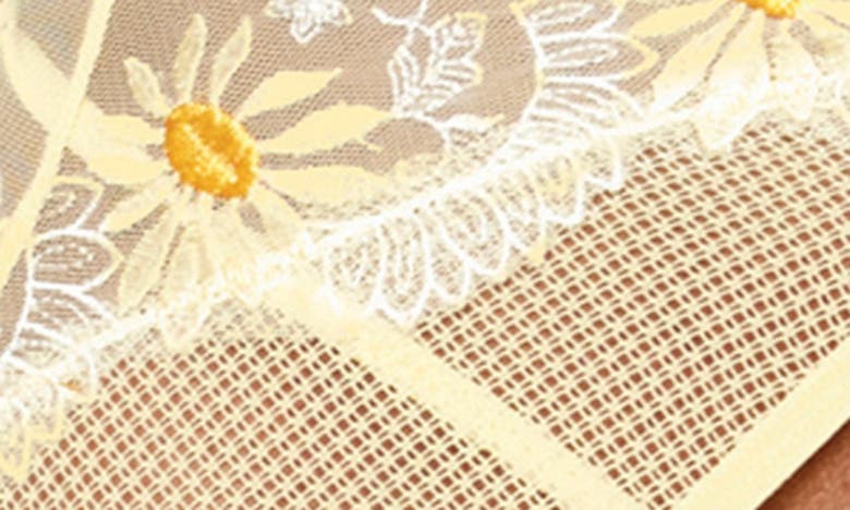 Shop Dreamgirl Floral Mesh Bralette, Garter Belt & G-string Set In Daffodil