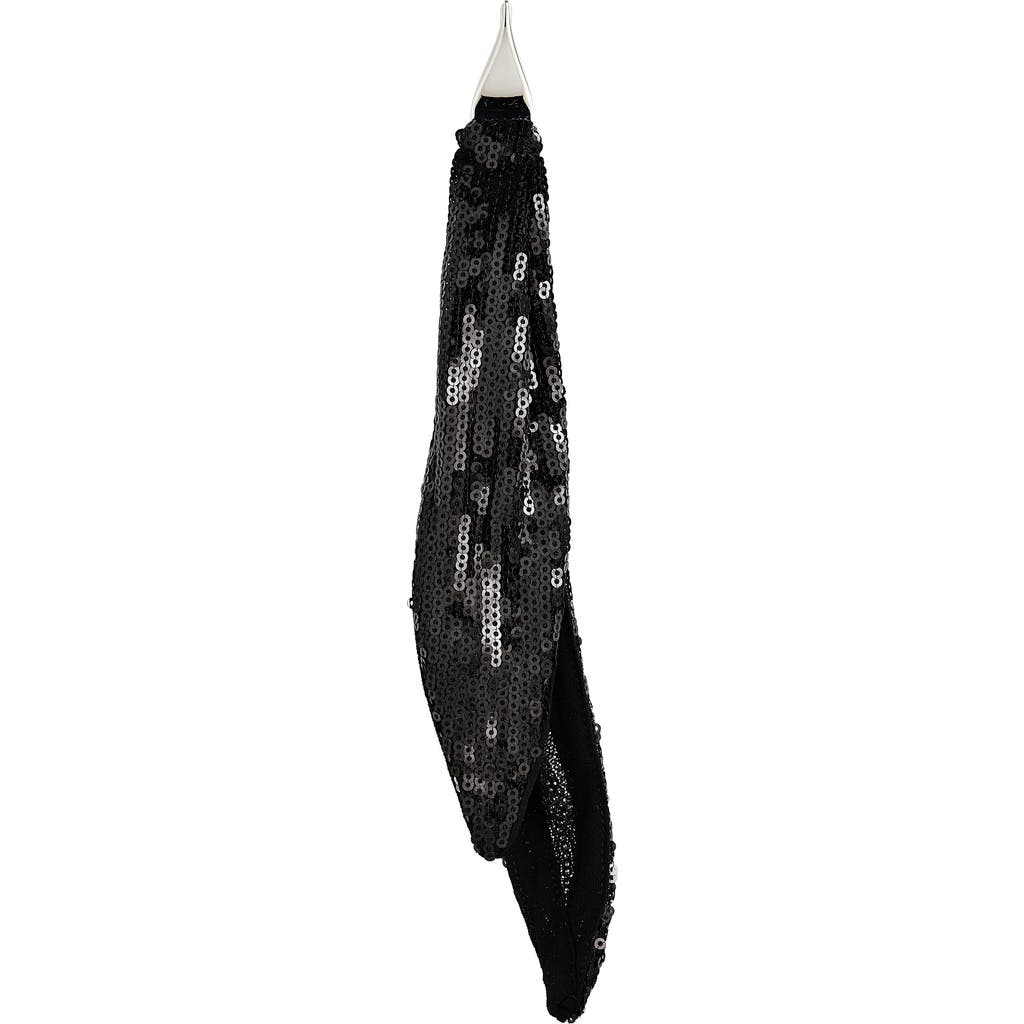 Shop Courrèges Single Sequin Scarf Earring In Black