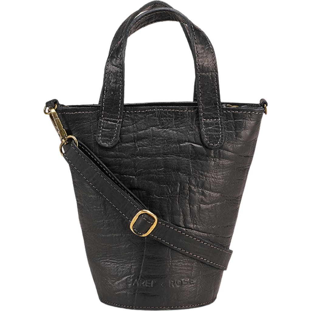 Sarep + Rose Sara Mini Leather Tote Bag In Black Elephant