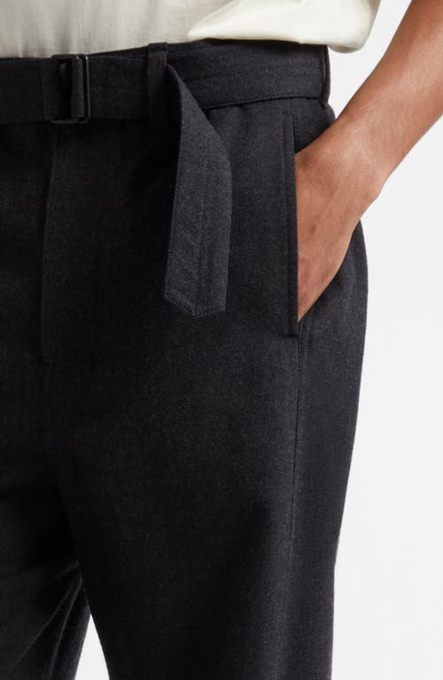 Shop Lemaire Twisted Seam Belted Virgin Wool Pants In Anthracite/grey