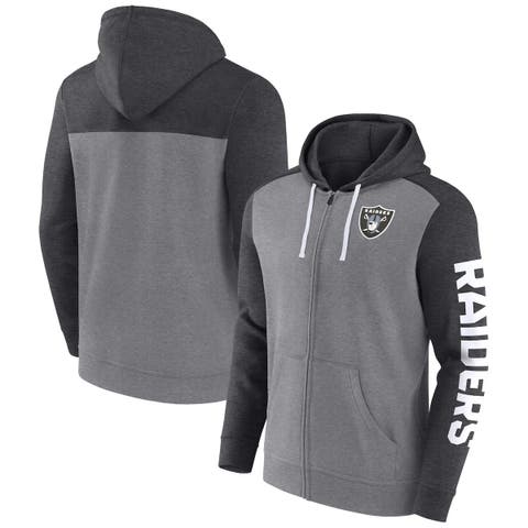 Men's Starter Black/Silver Las Vegas Raiders Logo Extreme Full-Zip Hoodie