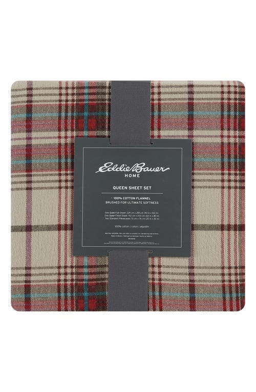 Eddie Bauer Montlake Plaid Cotton Flannel Sheet Set In Red