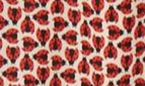 Carolina Herrera Ladybug Print Long Sleeve Belted Dress In Ecru Multi