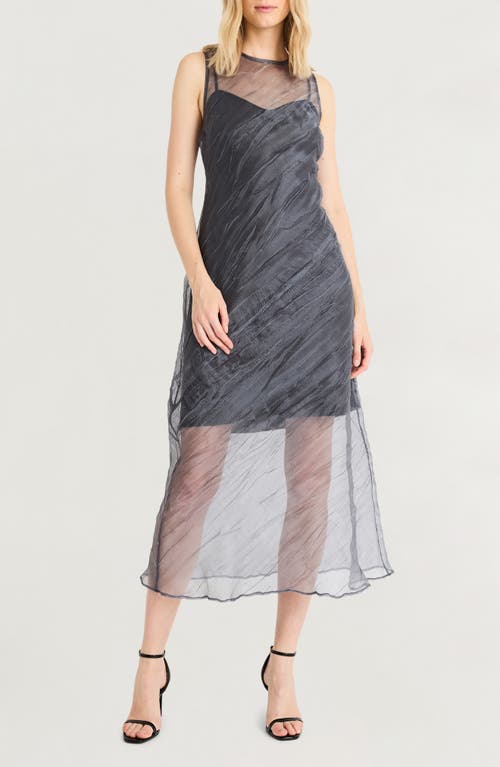 Shop Luxely 2-piece Stream Organza Slipdress In Grey