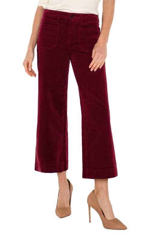 Shop Liverpool Patch Pocket Mid Rise Ankle Wide Leg Corduroy Pants In Ruby