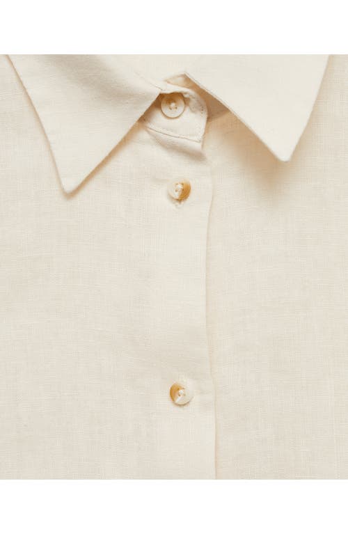 Mango Short Sleeve Linen-blend Shirt Sand In Sand