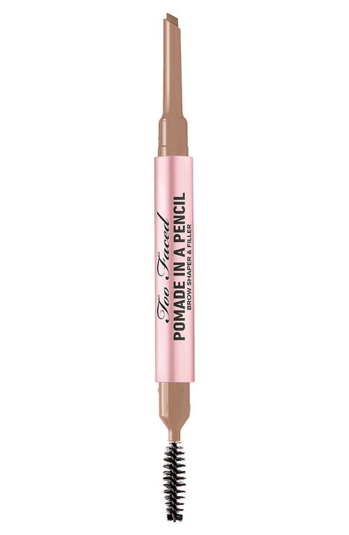 Too Faced Pomade in a Pencil Brow Shaper & Filler in Taupe at Nordstrom