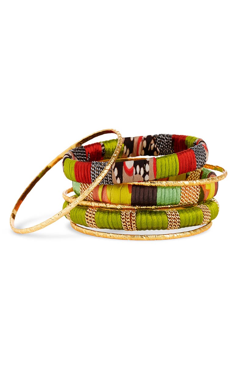 CARA Accessories Mixed Media Bangles, Main, color, 320