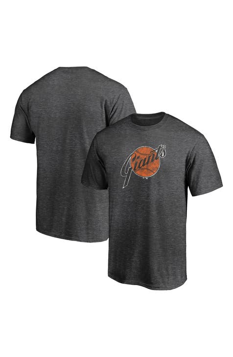 Men's San Francisco Giants Majestic Gray/Black Big & Tall Pinstripe Henley  T-Shirt