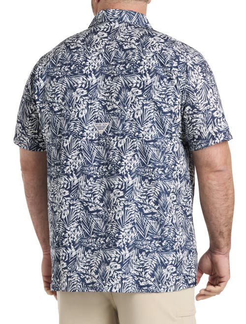 Shop Columbia Super Slack Tide Camp Shirt In Coll Navy Tunado