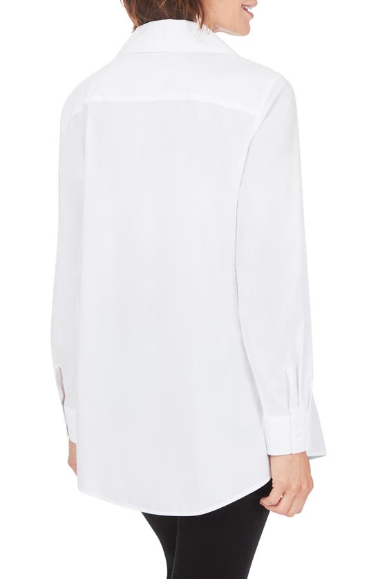 Foxcroft Cecilia Non-iron Button-up Tunic Shirt In White