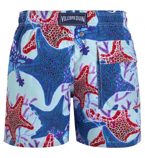 Shop Vilebrequin Kids' Glowed Stars Swim Trunks In Thalassa