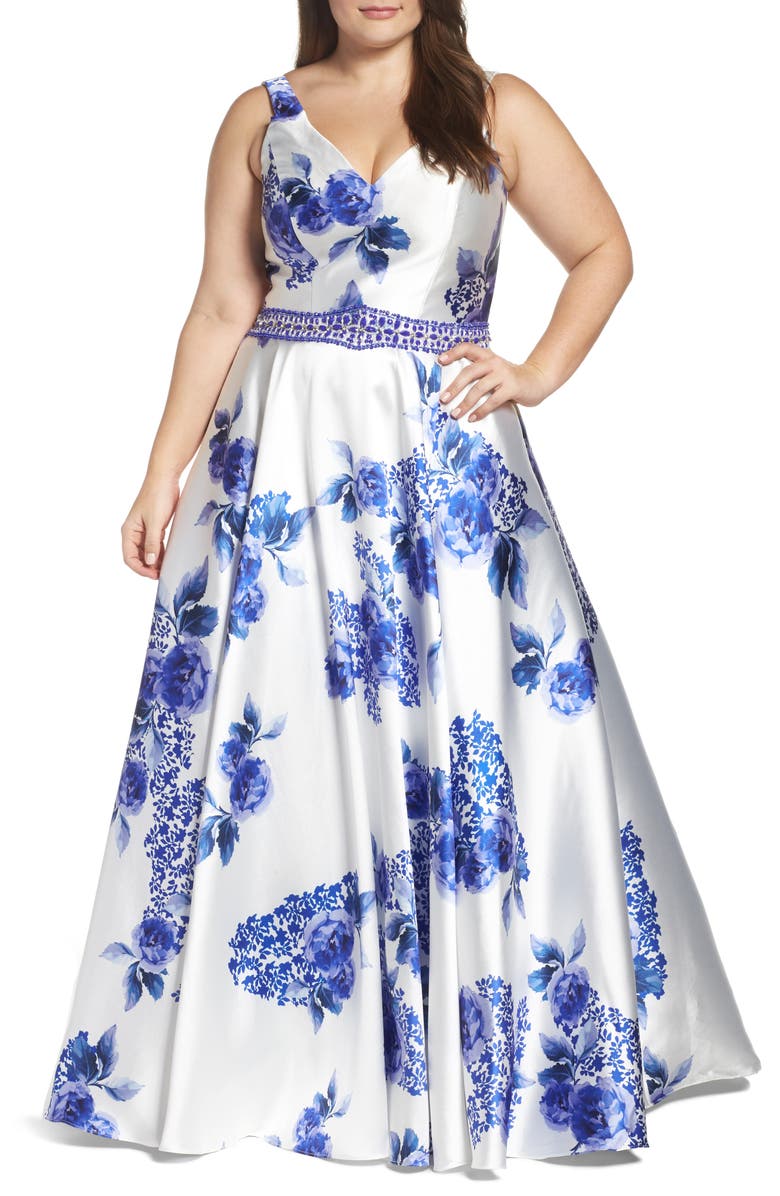 Mac Duggal Beaded Floral Ball Gown (Plus Size) | Nordstrom