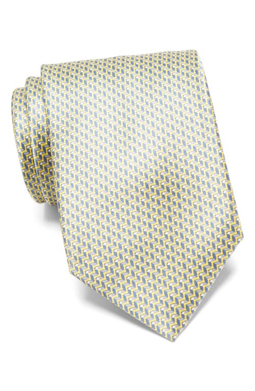 Shop Brioni Standard Silk Tie In Lemon/graphite