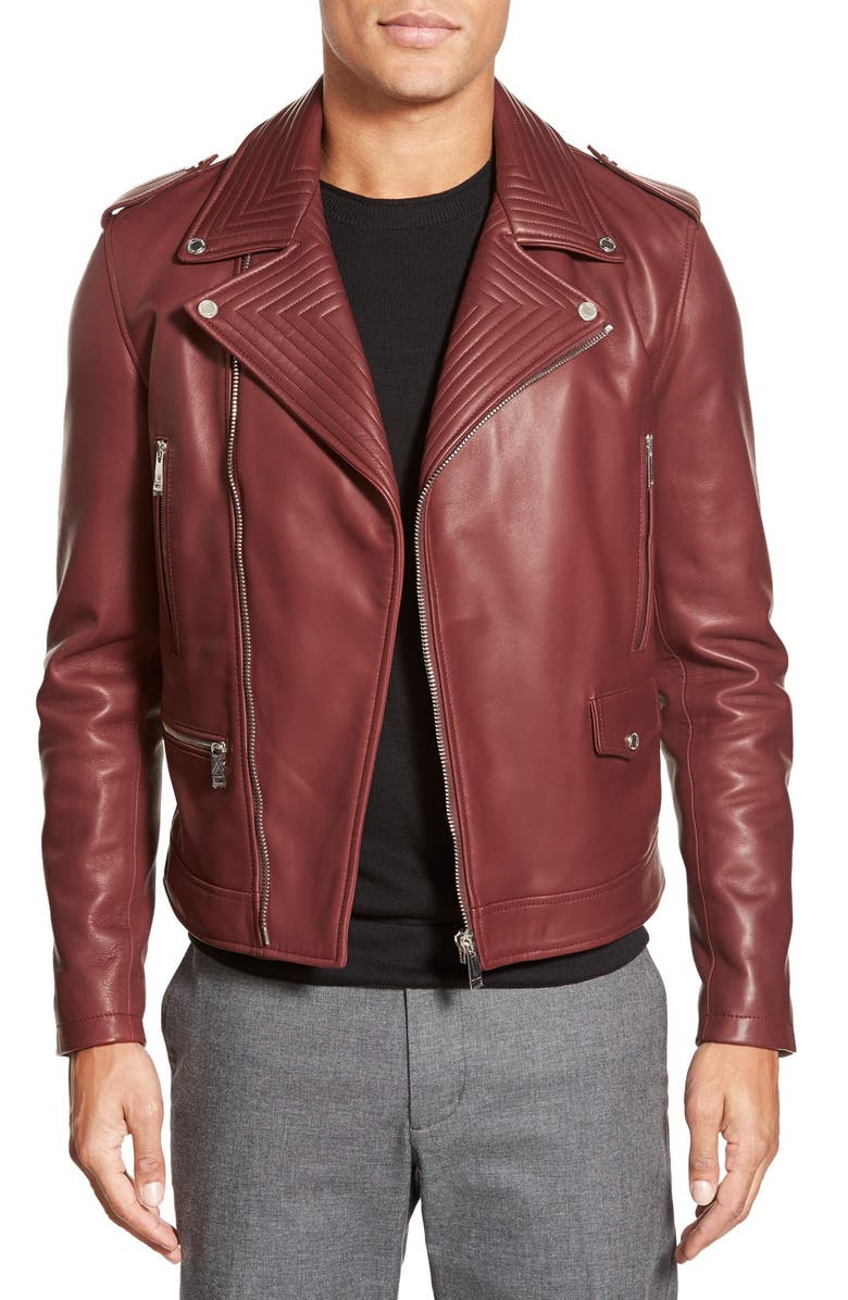 Kent and Curwen 'Formal' Leather Biker Jacket | Nordstrom