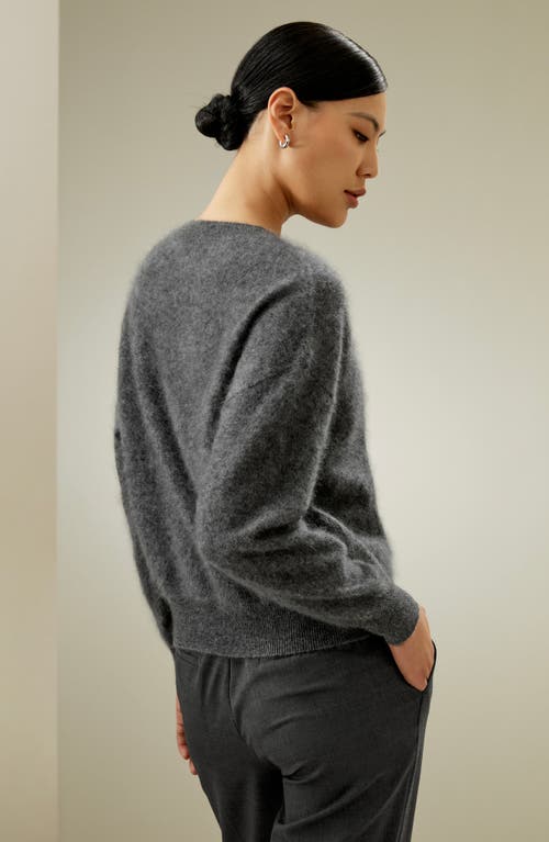 Lilysilk Classic Round Neck Cashmere Sweater For Women In Dark Gray