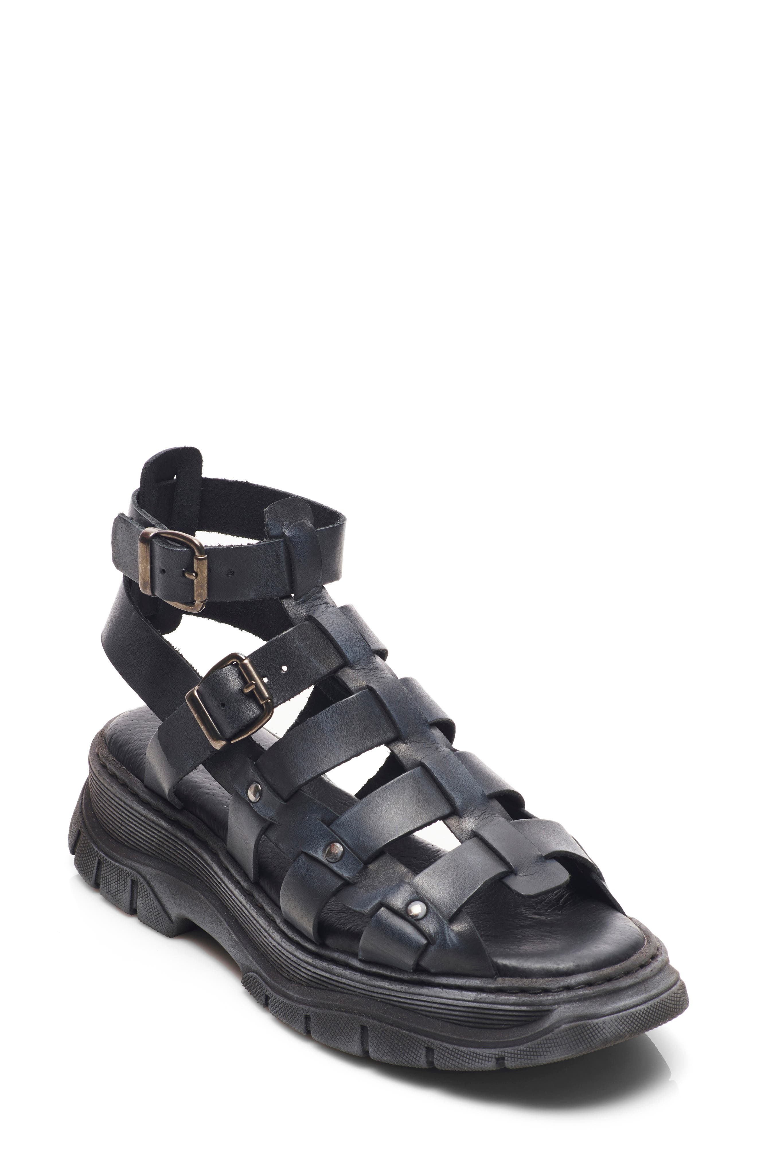 black platform gladiator sandals