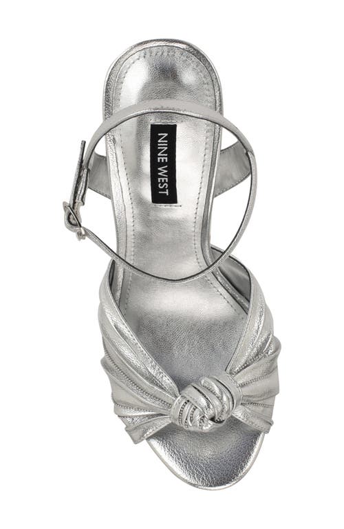 Nine West Women's Winne Knot High Heel Platform Sandals In Silver