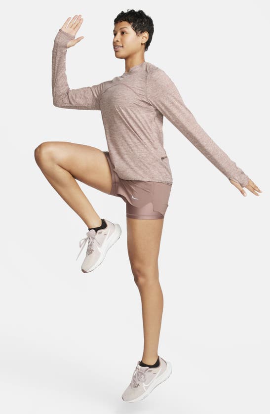Shop Nike Dri-fit Swift Running Shorts In Smokey Mauve
