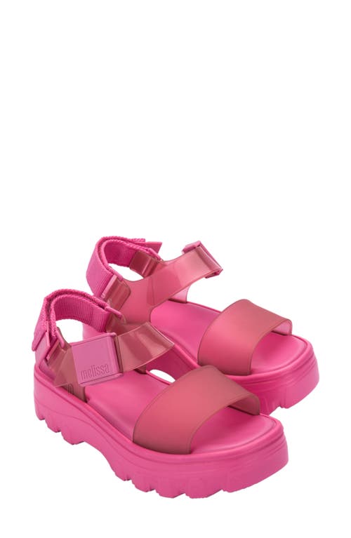 Melissa Kick Off Platform Sandal In Pink/clear Pink