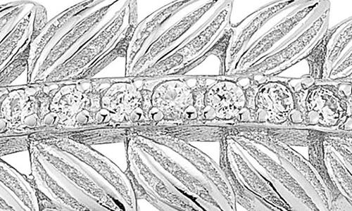 Chloe & Madison Chloe And Madison Silver Cz Feather Band Ring In Silver