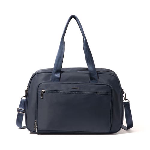 Shop Baggallini Getaway Split Case Duffel Weekender Bag In French Navy Twill