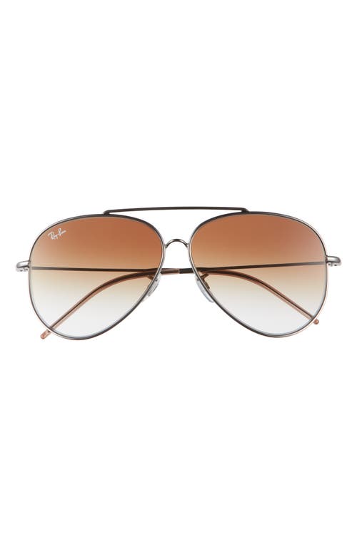 Ray-Ban Reverse 62mm Gradient Oversize Pilot Sunglasses in Gunmetal at Nordstrom