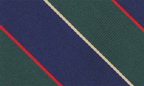 Brooks Brothers Og Stripe Silk Blend Tie In Navy