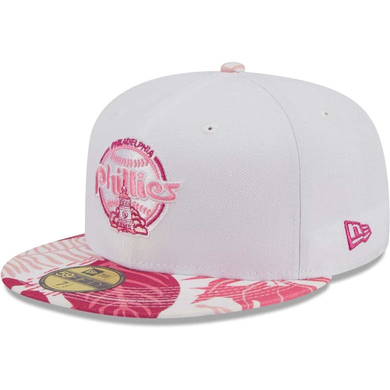 New Era White/pink Philadelphia Phillies Flamingo 59fifty Fitted Hat ...