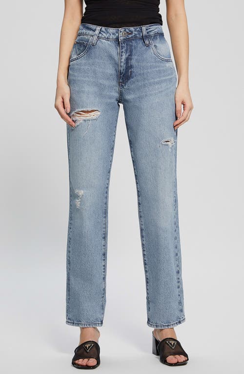 Guess High Rise Cuffed Boyfriend Jeans In Nonsense