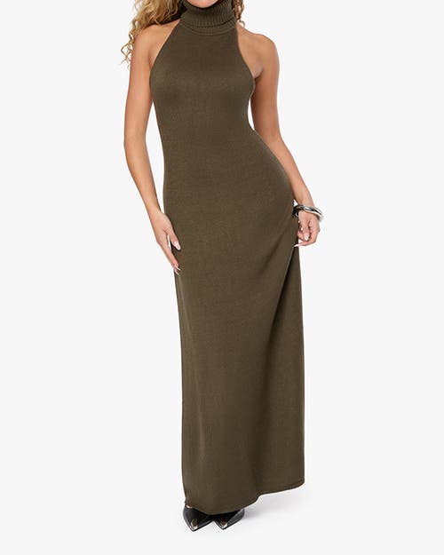 Weworewhat Open Back Halter Maxi Dress In Dark Grey