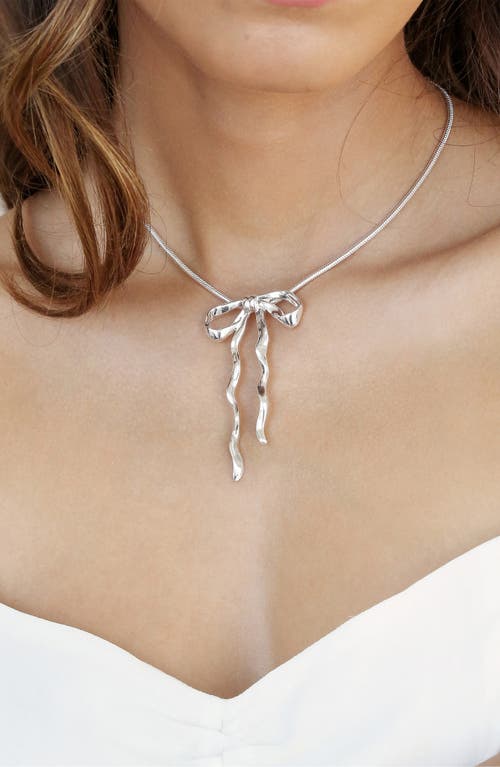 Ettika Bow Organica Pendant Necklace In Silver