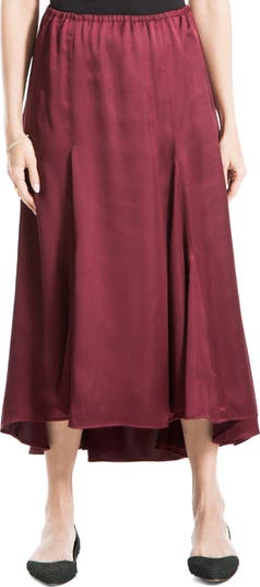 Vince drape panel sales silk midi skirt