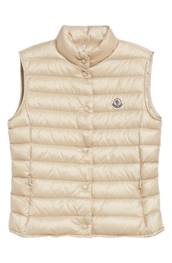 Shop Moncler Liane Quilted Down Puffer Vest In Cream