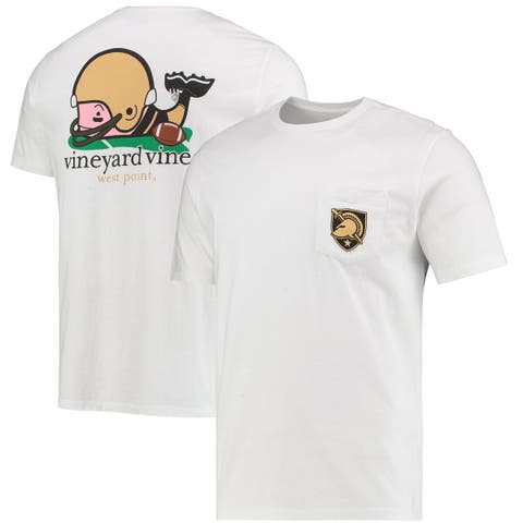 Men's Vineyard Vines White Army Black Knights Football Whale T-Shirt
