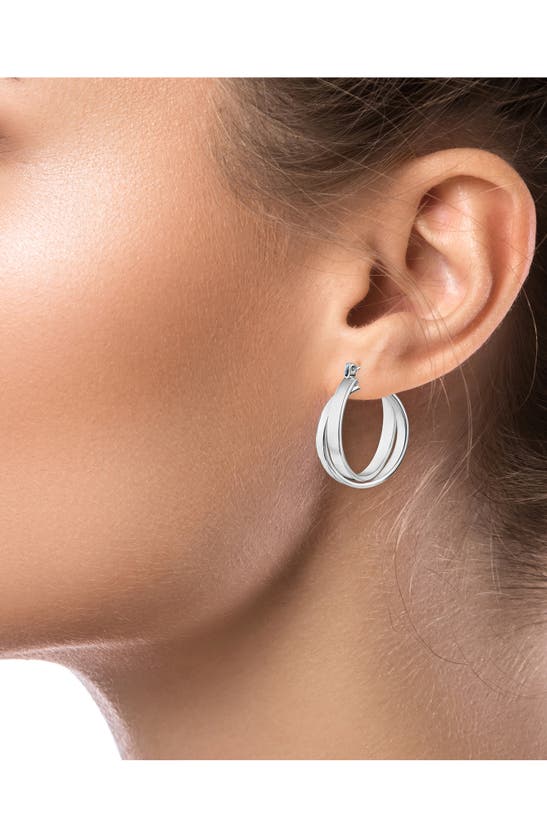 Shop Jardin Double Hoop Earrings In Silver